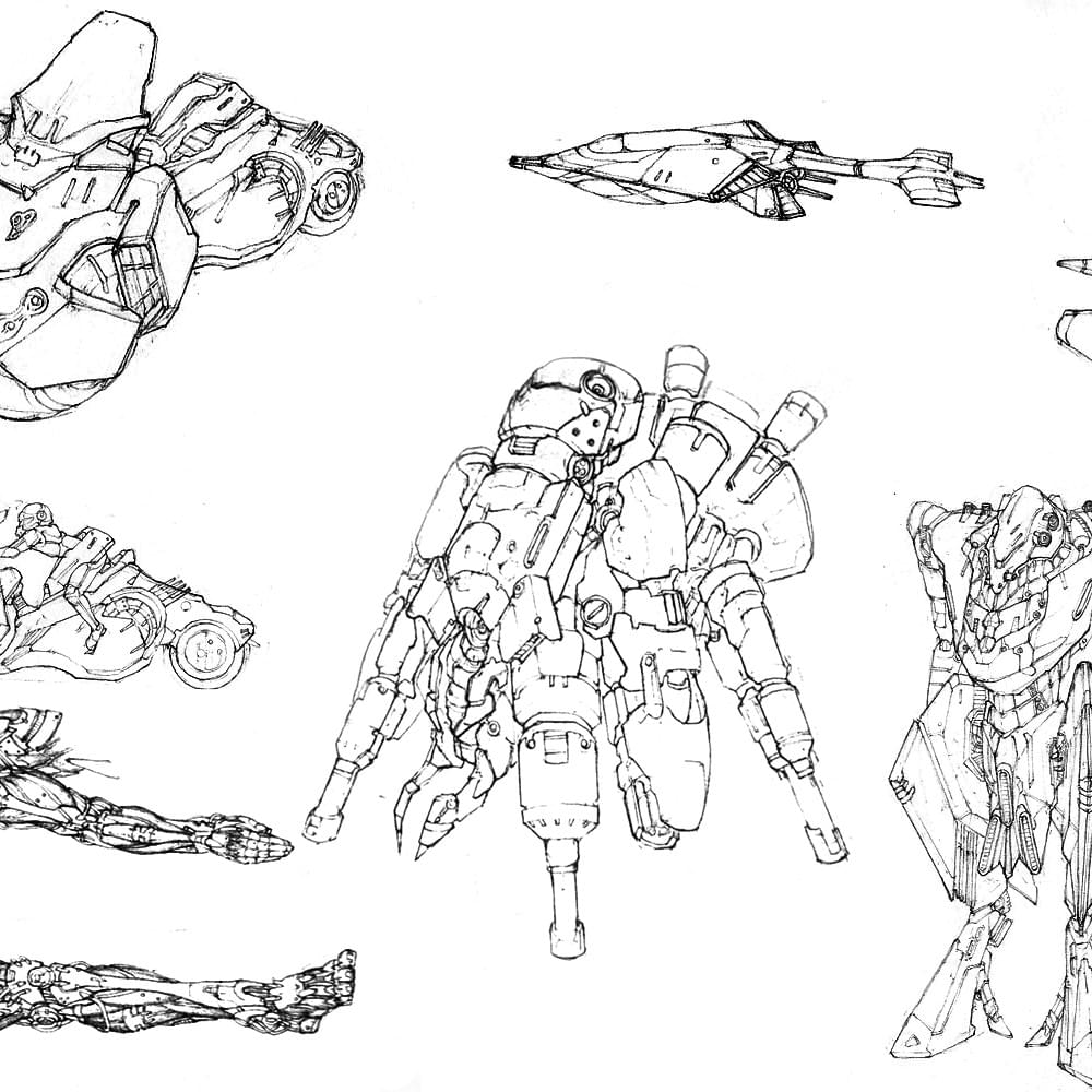 mecha drowing mecha drowing