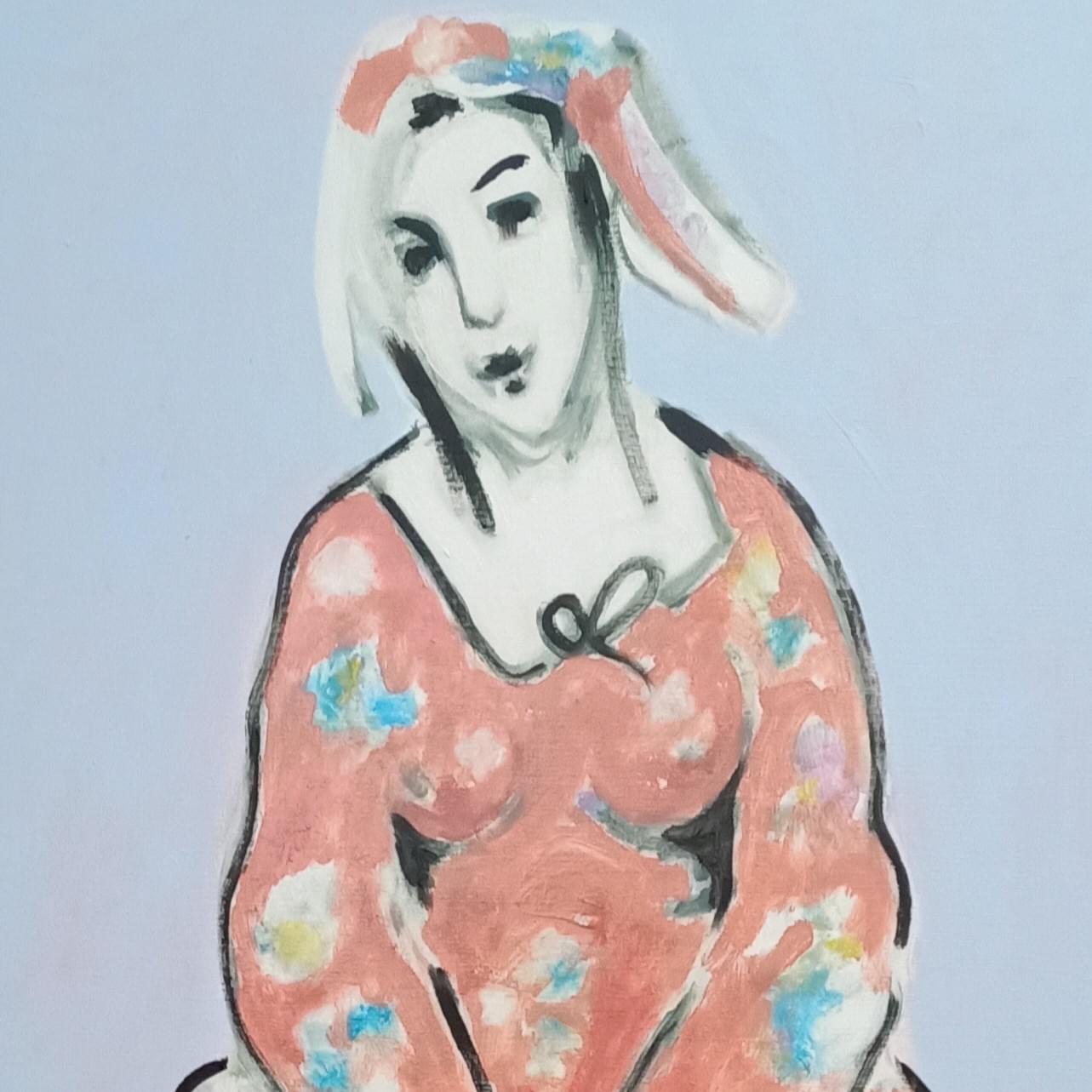 Vrouw met gevlekt jurkje Vrouw met gevlekt jurkje