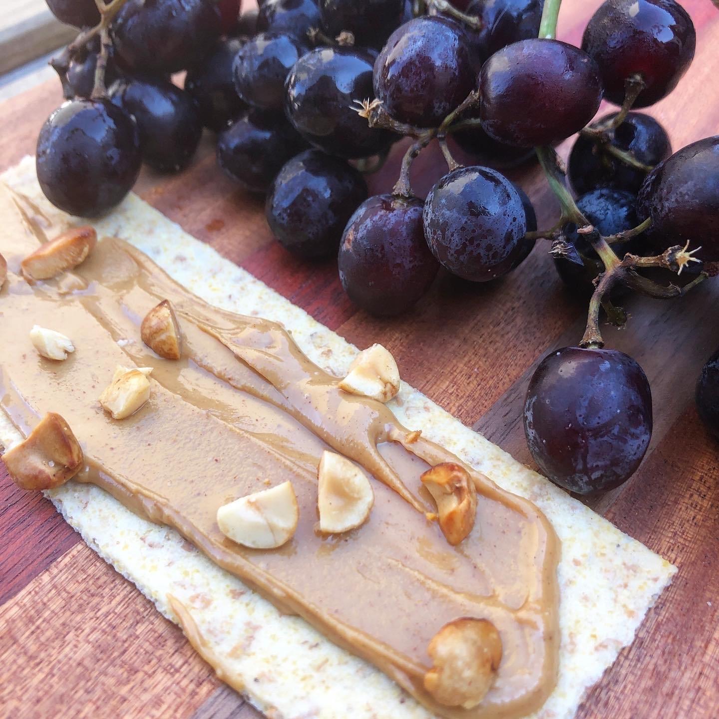 Z Crackers Sea Salt & Olive Oil + Peanut Butter + Red Grapes