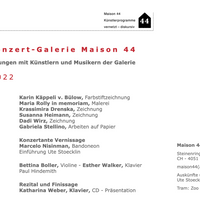 Galerie Maison44 Basel / Vernissage 13.11.22