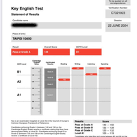 劍橋英檢 KET 課程 - 9歲學員高分通過 劍橋英檢 KET 課程 - 9歲學員高分通過