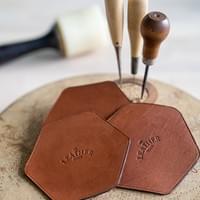 Leather Coaster Wedding Favour Leather Coaster Wedding Favour
