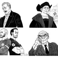 NHK出版『旅するスペイン語』連載『カナリア人物名鑑』挿絵 NHK出版『旅するスペイン語』連載『カナリア人物名鑑』挿絵