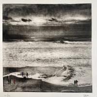 La plage-20x20cm-Photogravure La plage-20x20cm-Photogravure