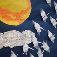 中秋の名月 利用者のみなさんと作った壁飾り