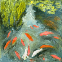 Koi Pond in encaustic Koi Pond in encaustic