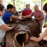 Making mud stove in Ethiopia