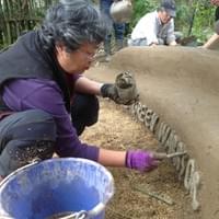 Earth bag seating in indigenous community Taiwan