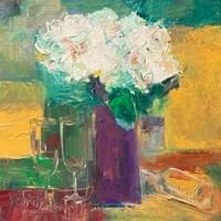 「白い花と3つのグラス」 「白い花と3つのグラス」
