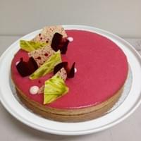 Rhubarb and pink peppercorn tart