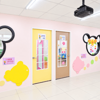 【幼兒園廊道設計】卡通米老鼠造型裝飾窗與粉嫩系壁面油漆 【幼兒園廊道設計】卡通米老鼠造型裝飾窗與粉嫩系壁面油漆