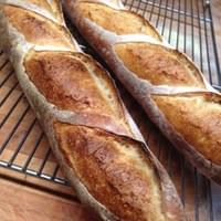Our first baguettes out of the oven
