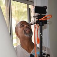 Cinematographer Andre Fontanelle setting up a shot on the set of Foreclosure: A Choose Your Own Adventure Comedy Cinematographer Andre Fontanelle setting up a shot on the set of Foreclosure: A Choose Your Own Adventure Comedy