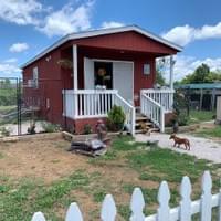 Outside one of our rescue barns