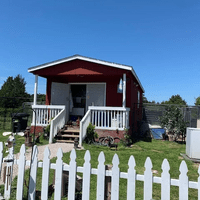 Outside one of our rescue barns