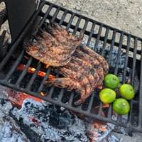 Grilled white prawns