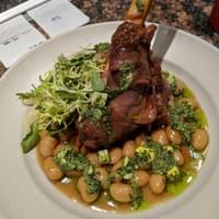 Braised Lamb shank, butter beans, salsa rustica