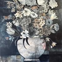 "Greek Urn with White Flowers and Butterflies" / SOLD "Greek Urn with White Flowers and Butterflies" / SOLD