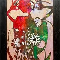 "Joy of Spring" w/ hand-carved frame /SOLD "Joy of Spring" w/ hand-carved frame /SOLD