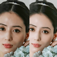 顔の各パーツ(目、鼻、口)の補正によりより美しく仕上がります 顔の各パーツ(目、鼻、口)の補正によりより美しく仕上がります