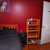 Red bedroom with bed Red bedroom with bed