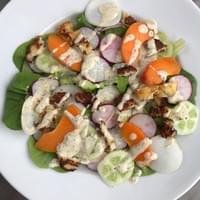 Stone Fruit & Halloumi Salad with Tahini Dressing