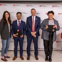 Rajeh AlBugami, MSIS (second from left). student of Dr. Stillwell, selected as 2025 Graduate Commencement Speaker