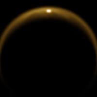 sunlight reflected off a lake on Saturn's moon Titan sunlight reflected off a lake on Saturn's moon Titan