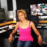 Amy at Eastriver Studios in Swansea, whilst recording her somg  ‘In My Mind’!