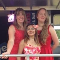 Amy, Claire & Deborah performing some Jazzy songs on 'The Wave' radio stage at the Swansea Air Show!