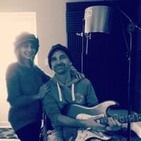 Amy with Guitarist Anthony during the recording of her Single ‘You Make Me Believe’