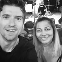 Amy with awesome Radio 1 DJ 'Gregg James' at The Grand Theatre, Swansea. for the Radio 1 Academy!