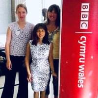 Amy, Claire & Deborah at BBC Radio Wales,  after their performance of Amy’s original songs!