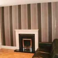Finished lounge redecoration and feature wallpaper hung Finished lounge redecoration and feature wallpaper hung