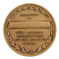 Lasell Medal reverse Lasell Medal reverse