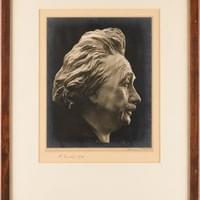 Einstein signed bust photo Einstein signed bust photo