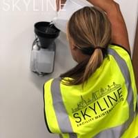 Filling with sanitiser Filling with sanitiser