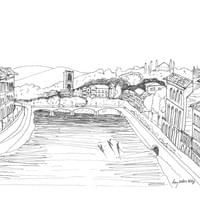 Florence, Italy - View from Ponte Vecchio Florence, Italy - View from Ponte Vecchio