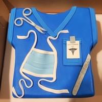 medical scrubs cake