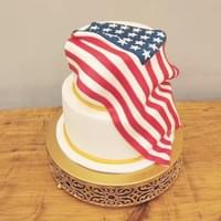 Draped flag cake