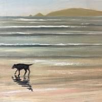 Dog on aBeach. Oil on Linen. 14"X 18" Dog on aBeach. Oil on Linen. 14"X 18"