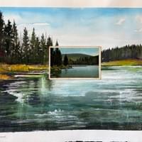 Yellowstone Postcard Extension. 20" X 26" Framed Yellowstone Postcard Extension. 20" X 26" Framed