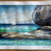 Virgin Gorda, Watercolor 14" X 18" Framed Virgin Gorda, Watercolor 14" X 18" Framed