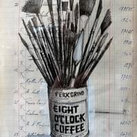 8 O'clock Coffee Ink on antique ledger paper 8 O'clock Coffee Ink on antique ledger paper