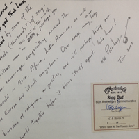 Pete Seeger Book - Inscription Pete Seeger Book - Inscription