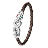 Argento Lab38 di MiRCO TOMi Leather Silver Bracelet -Infinito Argento Lab38 di MiRCO TOMi Leather Silver Bracelet -Infinito