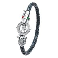 Argento Lab38 di MiRCO TOMi Leather Silver Bracelet -Timone Argento Lab38 di MiRCO TOMi Leather Silver Bracelet -Timone