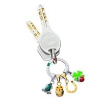 Silver Mirco charm Key ring Quattro Good luck Silver Mirco charm Key ring Quattro Good luck