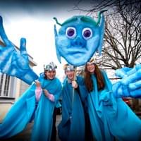 Kerry Street Spectacle Project with schools and community groups in Tralee for the St. Patrick's Day Parade, 2020.