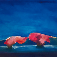 "Bougainvillea at the Blue Hour" 30" x 40" oil on canvas "Bougainvillea at the Blue Hour" 30" x 40" oil on canvas